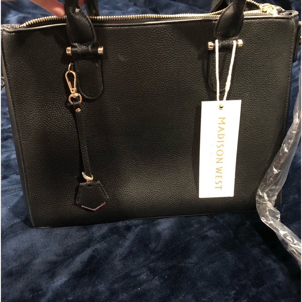 Beautiful black leather bag by Madison West